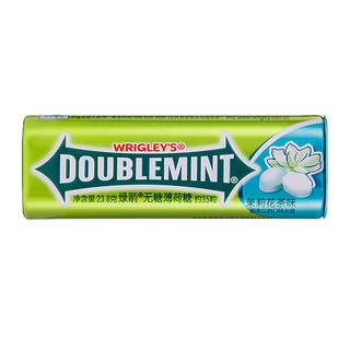 DOUBLEMINT 绿箭 WRIGLEY 箭牌 DOUBLEMINT 绿箭 WRIGLEY 箭牌 DOUBLEMINT 绿箭 无糖薄荷糖果茉莉花茶味约35粒23.8g铁盒装休闲零食便携吃货