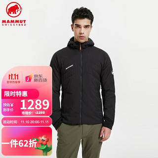 MAMMUT 猛犸象 Rime轻薄抓绒透气防风保暖棉服男滑雪中层衣 1013-02150 黑拼接黑灰色 XL