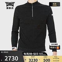 PXG 韩国进口PXG 高尔夫服装男士秋季新款QUARTER-ZIP系列高尔夫针织上衣 PGPPM410421 黑色 L