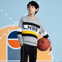 LI-NING 李宁 2022新品男大童男童卫衣儿童卫衣童装YWDS067宽松套头字母