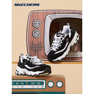 SKECHERS 斯凯奇 休闲运动鞋 D'lites 黑白熊猫款 情侣款男女同款黑色/白色 37