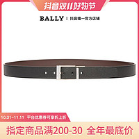 抖音超值购：BALLY/巴利男士经典黑色牛皮商务皮带/6221536-HZ