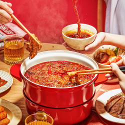 海天川渝牛油火锅底料清辣型200g2袋家用自助火锅汤底