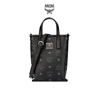 MCM 奢侈品 女士Essential Visetos系列黑色迷你印花logo手提单肩斜挎包薯条包 MWRAASE03BK001