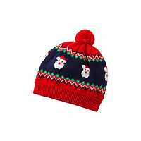 戴维贝拉 男童帽子冬季新款儿童针织帽宝宝圣诞加绒保暖帽女童