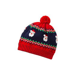 DAVE&BELLA 戴维贝拉 男童帽子冬季新款儿童针织帽宝宝圣诞加绒保暖帽女童