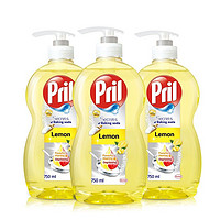 Pril 玉莹 德国汉高 玉莹 Pril 天然小苏打洗洁精 柠檬果香750ml*3 洗涤灵 洗碗精 深层去污 果蔬清洗 安心不伤手