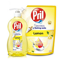 Pril 玉莹 德国汉高 玉莹 Pril 天然小苏打洗洁精 柠檬果香750ml*2+1L 洗洁精 洗碗精 深层去污 果蔬清洗 安心不伤手