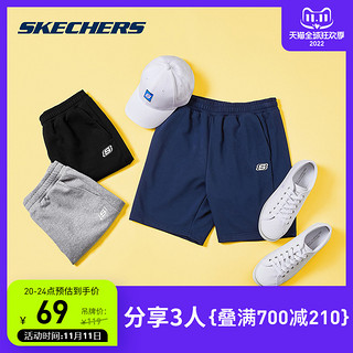 SKECHERS 斯凯奇 男子运动短裤 L220M197/007D 蓝色 S