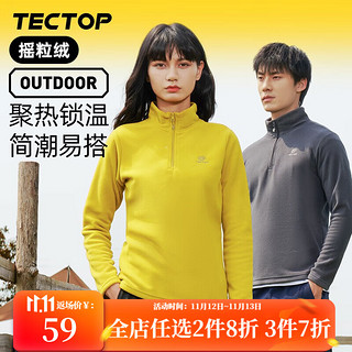 TECTOP 探拓 男子抓绒衣 MZRY033 灰色 S