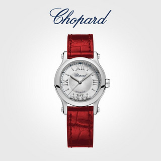 Chopard 萧邦 HappySport系列手表女快乐钻石5钻女表机械表30mm表盘 红色表带