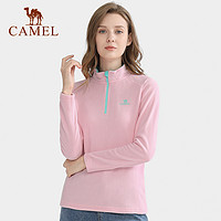 CAMEL 骆驼 运动服上衣秋冬季抓绒衣长袖套头衫加绒瑜伽服保暖外套T恤女