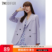 7.Modifier 7M小个子西装外套女秋冬休闲复古西服上衣百