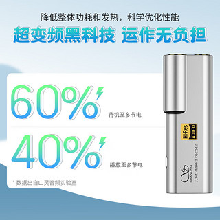 SHANLING 山灵 UA2Plus小尾巴解码耳放一体机手机电脑功率放大器HIFI解码器4.4 银色