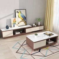 富安娜 FUANNA家具茶几电视柜组合简约现代伸缩加长电视柜茶几