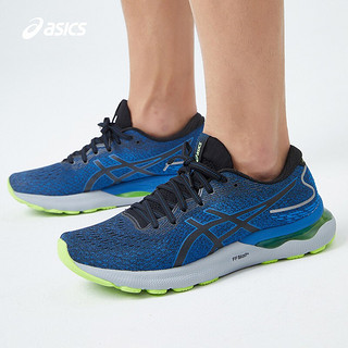 ASICS 亚瑟士 男鞋旗舰缓震跑鞋舒适透气 GEL-NIMBUS 24  黑色/蓝色 40