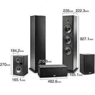 polk 普乐之声 T50+T30+T15+PSW111+X250 5.1声道组合影院