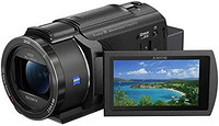 Sony 索尼 FDR-AX43A 4K 紧凑型摄像机(超高清),平衡光学SteadyShot,20 倍光学变焦,可旋转屏幕),黑色