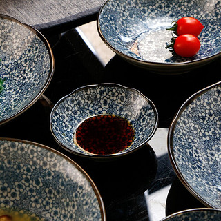 TOKI MINOYAKI 美浓烧 古染唐草系列 古纹 陶瓷餐具套装 6件套