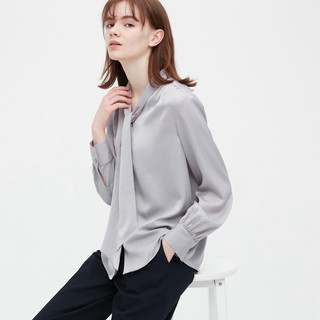 UNIQLO 优衣库 女士长袖衬衫 452707 灰色 L