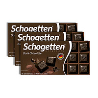 Schogetten 丝格德 Schogetten 德国进口 小方块黑巧克力300g 三连包分享装