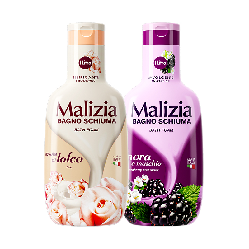 Malizia 玛莉吉亚 沐浴露套装 (白檀雪松香味1L+黑莓麝香香味1L)