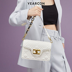 YEARCON 意尔康 2021新款女包时尚纯色潮流百搭质感菱格单肩斜挎通勤女包