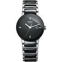 RADO 雷达 表(RADO)瑞士手表晶萃系列机械女士腕表送女友生日礼物 R30942702 黑盘