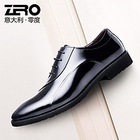 ZERO 零度尖头皮鞋男正装夏季新款男士英伦休闲韩版婚鞋真皮德比鞋