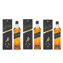 JOHNNIE WALKER 尊尼获加 黑牌黑方 12年调配型苏格兰威士忌 3瓶装 1000ml*3