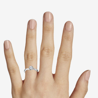 Blue Nile 83287 女士扭纹六爪18K白金钻石戒指 0.8克拉 VVS D-E
