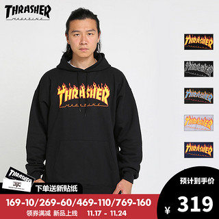 THRASHER 男女款连帽卫衣 THRAMH003 黑色 XL