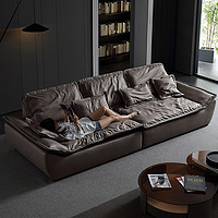 尼莫西妮 北欧极简大座深超宽直排沙发现代简约科技布可躺轻奢慵懒布艺沙发