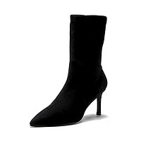 STUART WEITZMAN SW女鞋 WREN系列女士尖头细跟7.5厘米袜靴及踝女靴