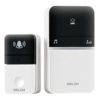 DELIXI 德力西 无线智能门铃 电池2V1款 两个按钮一个响铃