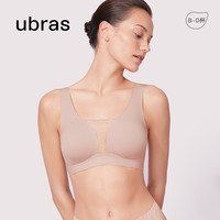 ubras蕾丝拼接大杯文胸背心背勾防走光大胸显小美背胸罩内衣女