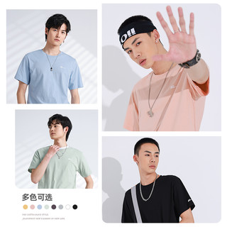 JEANSWEST 真维斯 JWP真维斯男女同款休闲V领衣服春夏潮流圆领情侣装打底短袖T恤衫