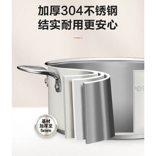 SUPOR 苏泊尔 蒸锅 304加厚不锈钢复合底双层蒸笼汤锅多用途式锅大号蒸包子馒头燃气电磁炉通用 22cm EZ22SAS01-R（适合 2-5人