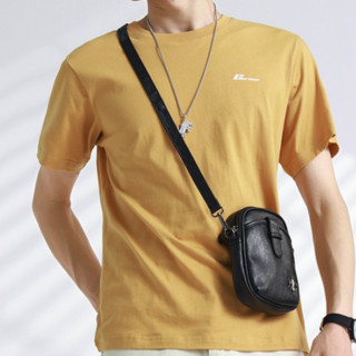 JEANSWEST 真维斯 男女款圆领短袖T恤 JW-22-173TB501 中黄色 XL
