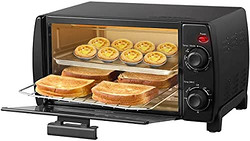 comfee ' 烤面包机烤箱台面，4 片式，紧凑尺寸，易于控制，带定时器烘烤烤设置，1000W，黑色