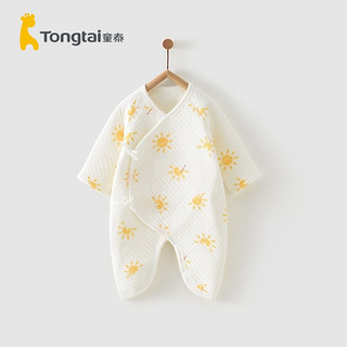Tongtai 童泰 秋冬婴儿衣服新生儿0-6个月保暖宝宝连体衣哈衣 黄色丨A款 59cm