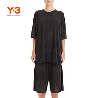 Y-3 女子休闲T恤镂空设计简约纯色 U PATCHWORK MESH TEE DY7281