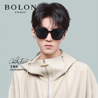 BOLON 暴龙 眼镜经典黑超王俊凯同款男女方形太阳镜墨镜 BL5053F10