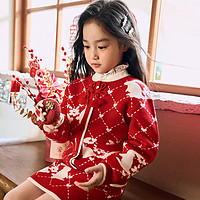 Mini Peace 太平鸟童装女童洋气中国风盘扣设计针织套装