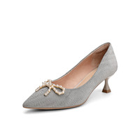 TATA 他她 女士高跟鞋 YZH01AQ1 银灰 36