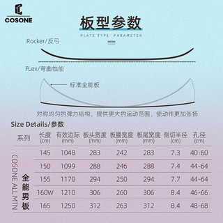 COSONE 滑雪板单板套装男女初学者全能板日式新手平花板系列2022新款 海怪+固定器+鞋 160cm