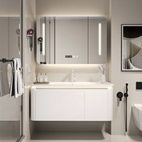BT&TO 肤感膜系列 2030-90 智能浴室柜组合 白色 90cm 一体盆镜柜款