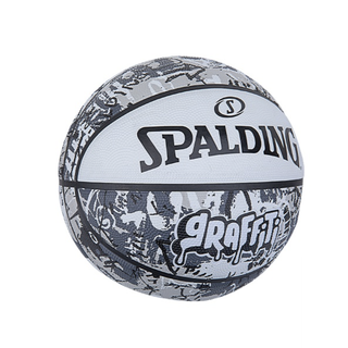SPALDING 斯伯丁 Graffti涂鸦系列 橡胶篮球 84-375Y 灰白色 7号/标准