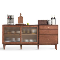 YESWOOD 源氏木语 Prague/布拉格系列 H84Q06 实木餐边柜 胡桃色 180*40*81cm 下座款