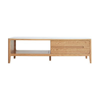 YESWOOD 源氏木语 Seattle/西雅图系列 Y9041B120-1 三抽一隔茶几 鱼肚白 120*56*45cm